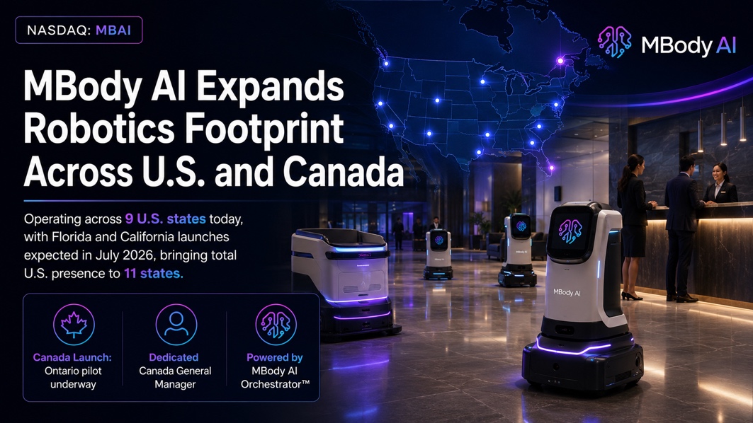 MBody AI توسّع روبوتات الخدمة إلى 11 ولاية وكندا